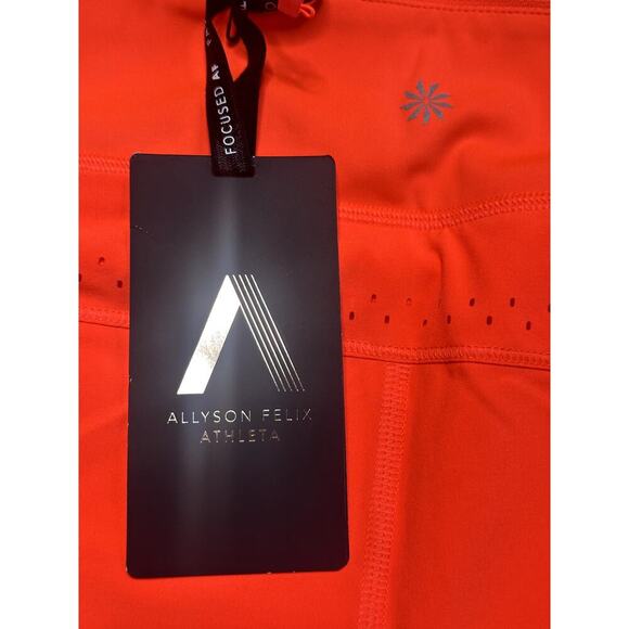 Athleta Allyson Felix Legend Run Neon Orange Running Shorts Size 1XL NWT - Picture 3 of 6